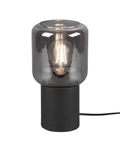 Czarna lampa stołowa nowoczesna, Gail, z przełącznik