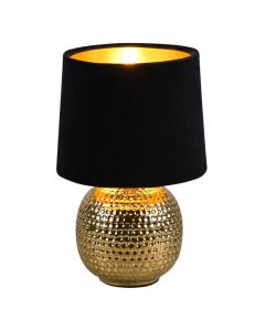 Ceramiczna lampa stołowa złota, Jorre, z przełącznik