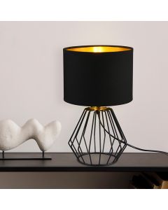 Czarna lampa stołowa nowoczesna, Kjell, z przełącznik