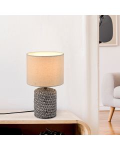 Ceramiczna lampa stołowa brązowa, Boban, z przełącznik
