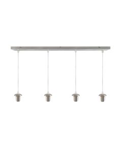 Aluminiowa lampa wisząca bez abażur chromowana, Rika