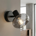 Design reflektor ścienny czarny, Skip, z przełącznik