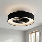 Nowoczesny wentylator sufitowy czarny, Huub, 40W, 3000K LED, z pilot