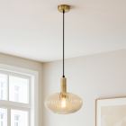 Retro lampa wiszaca bursztynowa, Charlois