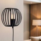 Industrialny kinkiet czarny, Lieve, z przełącznik