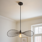 Retro lampa wisząca czarna, Jolinda