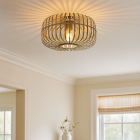 Industrialna lampa sufitowa złota, Tobi