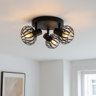 Industrialny spot sufitowy czarny, Lieve