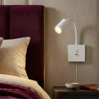 Nowoczesny reflektor ścienny biały, Tibor, z przełącznik