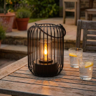 Nowoczesna lampa stołowa ogrodowa czarna, Enya, IP44