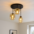 Nowoczesna lampa sufitowa bursztynowa, Caia