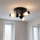 Nowoczesna lampa łazienkowa sufitowa czarna, Callum, IP44