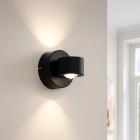 Nowoczesny kinkiet up down czarny, Izzet, 6W, 3000K LED