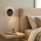 Nowoczesny kinkiet czarny, Robbie, 10W, 4000K LED, z przełącznik