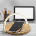 Plastikowa lampa stołowa drewniana, Erhan, 2W, 3000K LED, z przełącznik