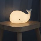 Plastikowa lampka nocna dla dzieci biała, Whale, 0,5W, RGBW LED