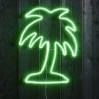 Metalowa lampa zewnętrzna zielona, Palm tree, 9,6W, zielony LED, IP44