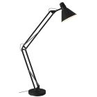 Metalowa lampa stojąca czarna, Jesselynn, z przełącznik