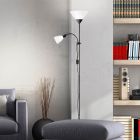 Aluminiowa lampa do czytania stojąca czarna, Josephina, z przełącznik