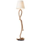 Rustykalna lampa stojąca biała, Boyke, z przełącznik