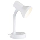Plastikowa lampa biurkowa biała, Loet, z przełącznik