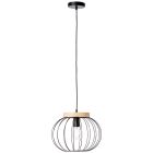 Drewniana lampa wisząca czarna, Donato