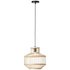Drewniana lampa wisząca czarna, Luit