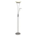 Szklana lampa do czytania stojąca chromowana, Ivan, 18W, 3000K LED, z przełącznik
