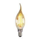Ściemniana świeca LED Olucia E14, 3w, bursztynowe szkło, 2200k