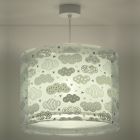 Zielona lampa wisząca dla dzieci plastikowa, Clouds