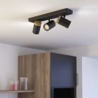 Stalowy nowoczesny reflektor ścienny czarny, Conradus, IP44