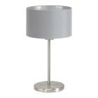Tkanina nowoczesna lampa stołowa szara, Terme, z przełącznik