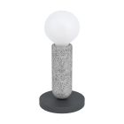 Stalowa rustykalna lampa stołowa antracytowa, Patrycja, z przełącznik
