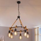 Stalowa industrialna lampa wisząca czarna, Simeon