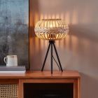 Metalowa rustykalna lampa stołowa brązowa, Firenze, z przełącznik