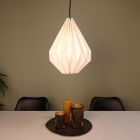 Papierowa lampa wisząca biała, Leco