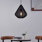 Stalowa industrialna lampa wisząca czarna, Agnese