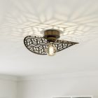 Stalowa vintage lampa sufitowa brązowa, Suraj