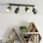 Stalowa vintage lampa sufitowa zielona, Tjitte