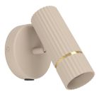 Stalowy nowoczesny kinkiet beżowy, Vahid, z przełącznik