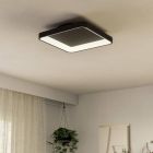 Plastikowa nowoczesna lampa sufitowa czarna, Shauni, 12W, regulowana ciepła do zimnej bieli LED, z pilot