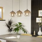 Szklana nowoczesna lampa wisząca miedziana, Achek