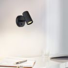 Aluminiowy nowoczesny reflektor ścienny czarny, Vikram, z przełącznik