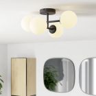 Stalowa nowoczesna lampa sufitowa czarna, Cornee, 4,2W, 2700K LED, IP44