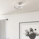 Stalowa design lampa sufitowa chromowana, Minh, 12W, white switch LED