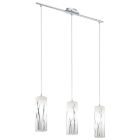 Szklana design lampa wisząca chromowana, Ilyas