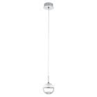 Szklana design lampa wisząca chromowana, Jorg, 5W, 3000K LED