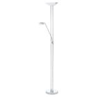 Szklana design lampa do czytania stojąca chromowana, Brava, 20W, 3000K LED, z przełącznik