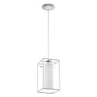 Szklana industrialna lampa wisząca chromowana, Aprica