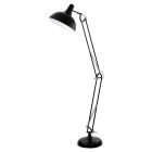 Metalowa industrialna lampa stojąca czarna, Josha, z przełącznik
